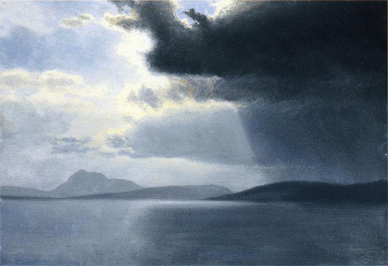 Albert Bierstadt Approaching Thunderstorm on the Hudson River Sweden oil painting art